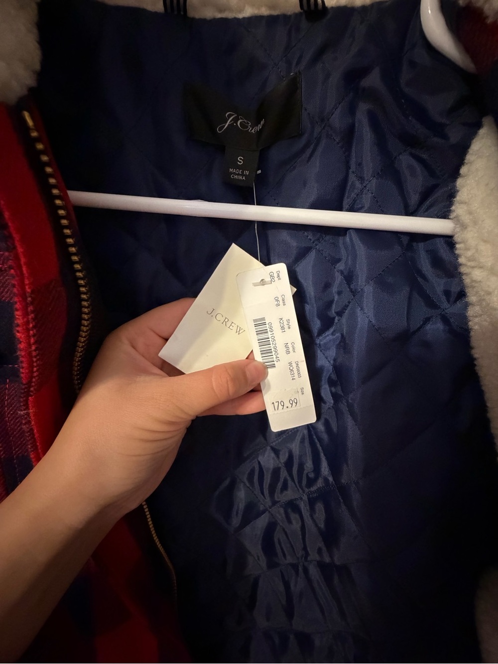 J. Crew Red & Black Buffalo Plaid Quilted Utility Jacket - Picture 4 of 5